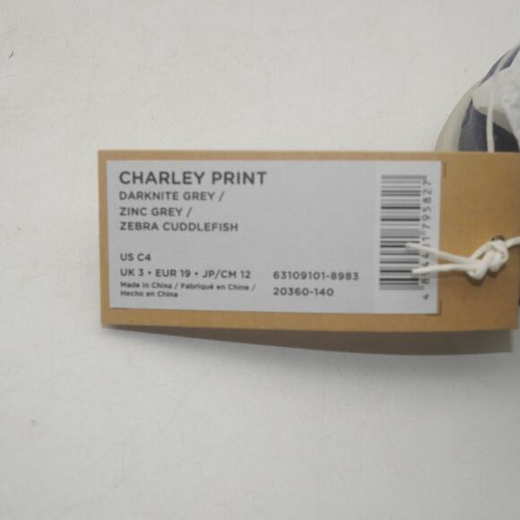 NEW NATIVE Charley Gray Blue Zebra Sandals Hook & Loop Little Kids Toddlers C4 - Picture 7 of 8